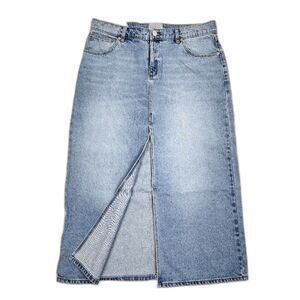 Abrand 99 LOW DENIM MAXI SKIRT SYLVIE Jean Skirt Light Wash Blue Denim Size 29